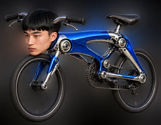 Blue chrome low rider KIMCHIBIKE